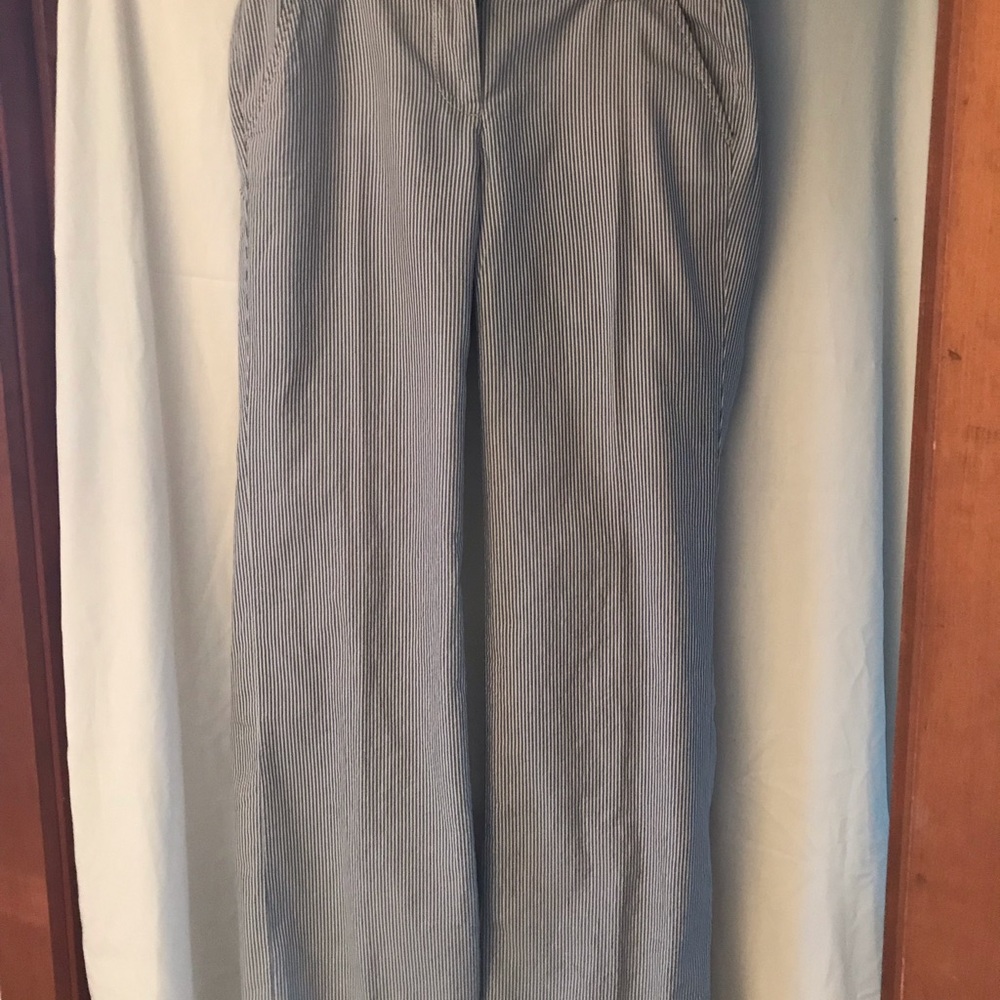 J. Crew City Fit Blue/White pinstripe pants